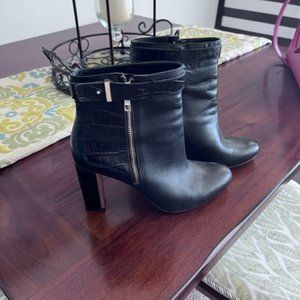 Ann Taylor Leather boots with accented heel